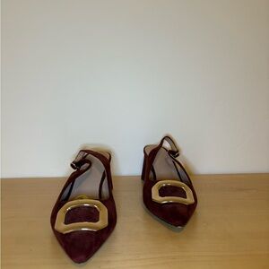 Elegant Burgundy Slingback Heels